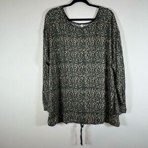 NWOT Retreat By Rhonda Shear Animal Print Lounge Long Sleeve Top 2X